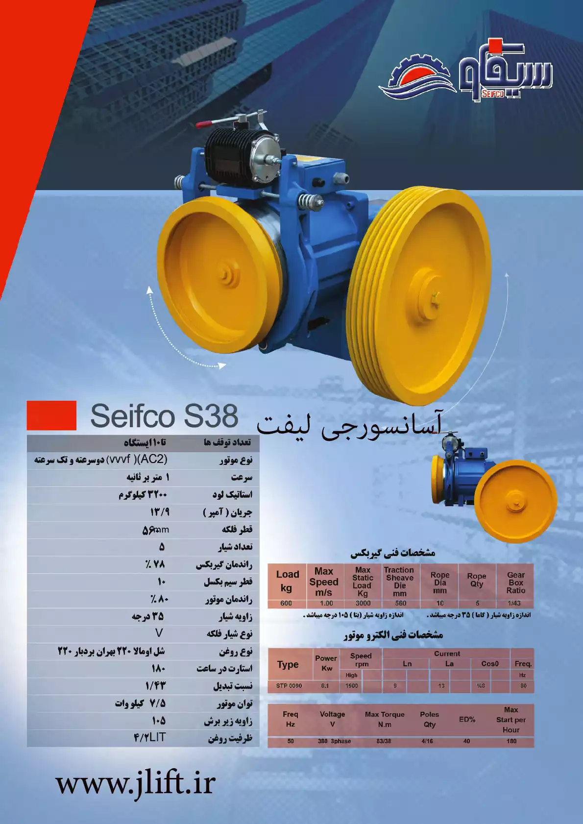 بهترین برند موتور آسانسور ایرانی سیفکو (seifco)